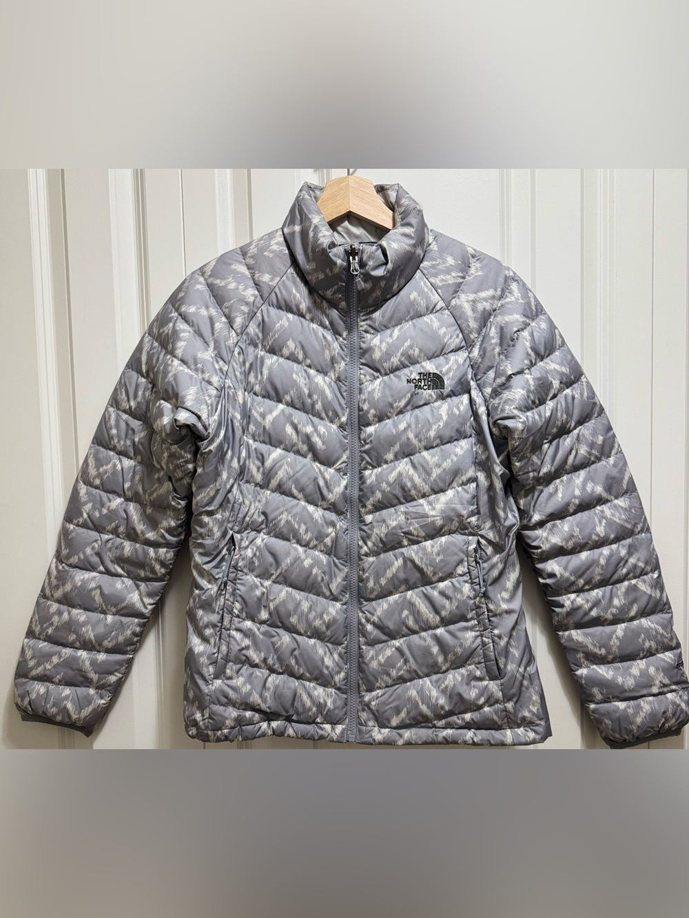 The North Face ThermoBall Camo Puffer Jacket Gray Women's M